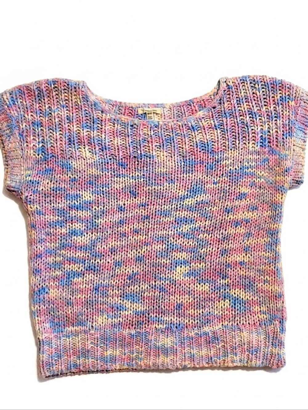 Heritage 1981 Pastel Multi-Color Loose Knit Crewneck Sweater